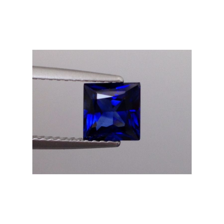 Natural Heated Blue Sapphire deep blue color square shape 1.54 carats with GIA Report / video
