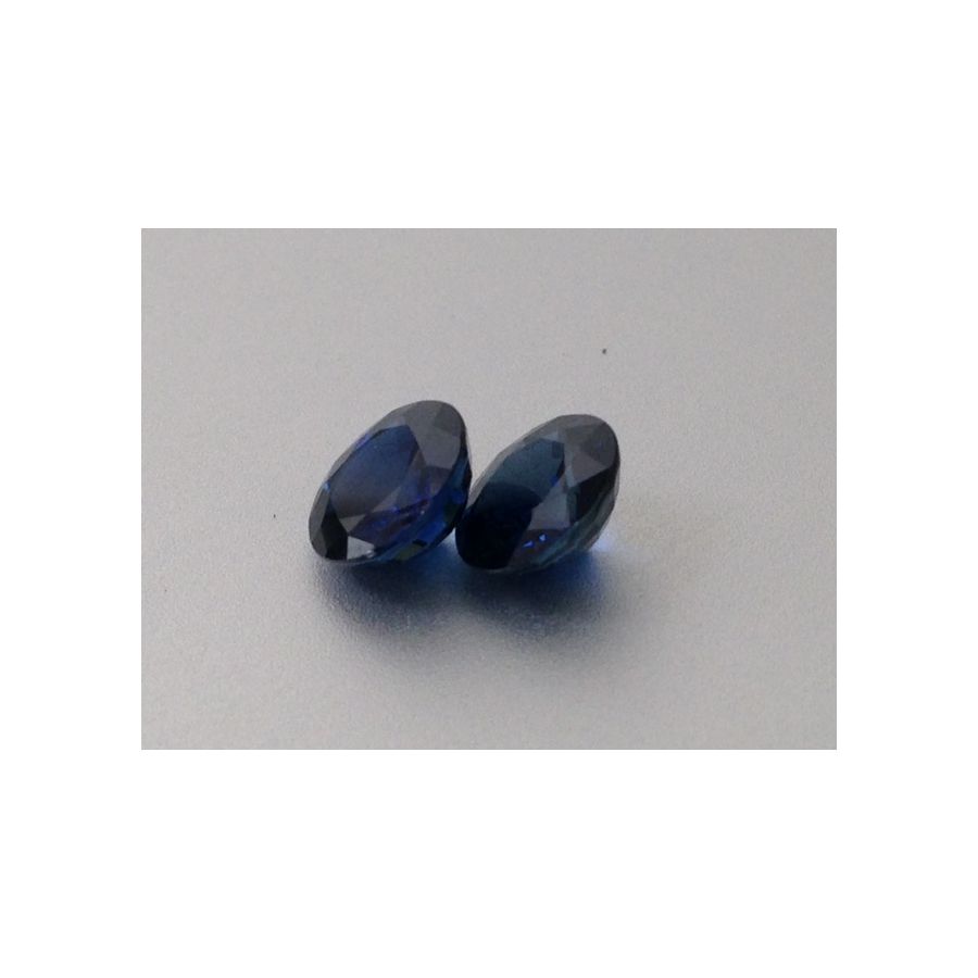 Natural Heated Blue Sapphire Pair deep blue color round shape 2.17 carats