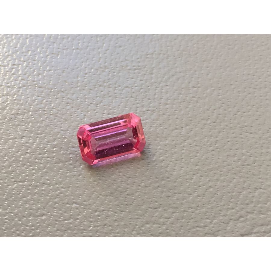 Natural Heated Padparadscha Sapphire pinkish color emerald cut  1.11 carats