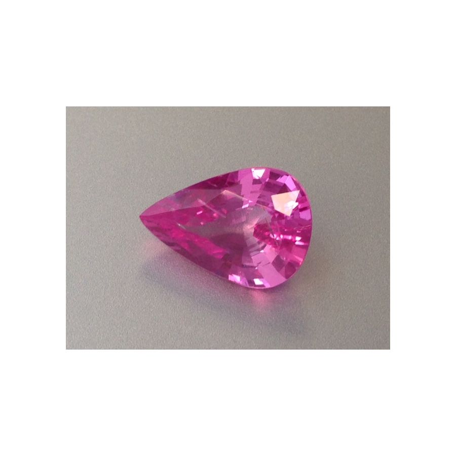 Natural Heated Pink Sapphire purplish pink color pear shape 3.64 carats with GIA Report