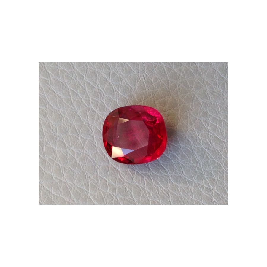 Natural Heated Ruby vivid red color cushion 5.05 carats with GRS Report / video 