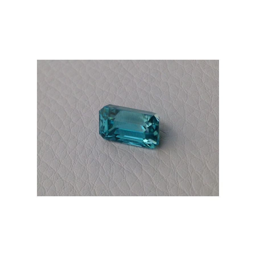 Natural Zircon electric blue color rectangular shape 5.20 carats