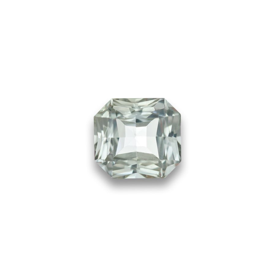 Natural Heated White Sapphire near coloress octagonal shape 3.27 carats with GIA Report  