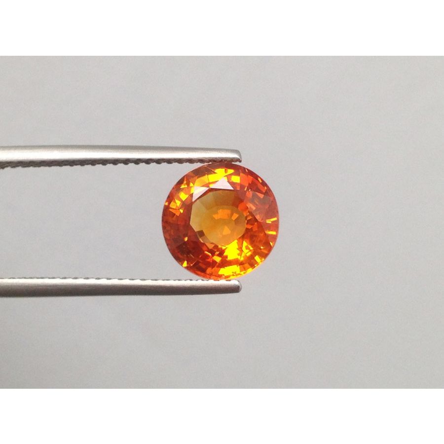 Natural Heated Orange Sapphire orange color round shape 3.48 carats with GIA Report / video