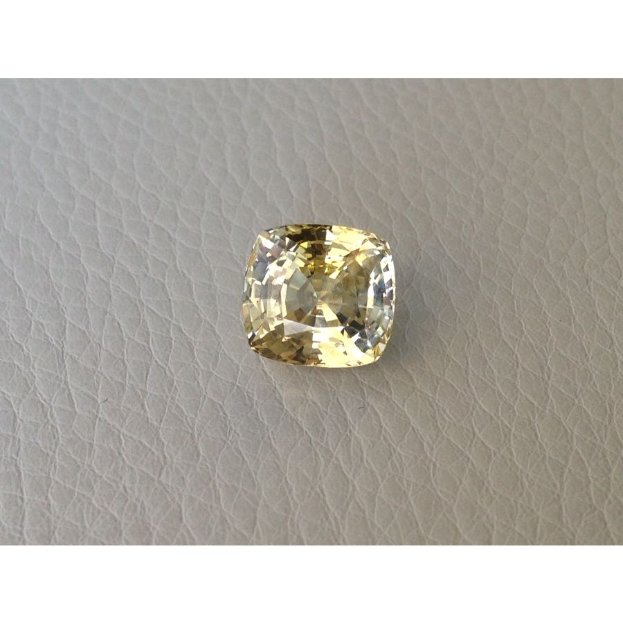 Natural  Unheated  Yellow Sapphire light yellow color cushion shape 8.19 carats with GIA Report / video