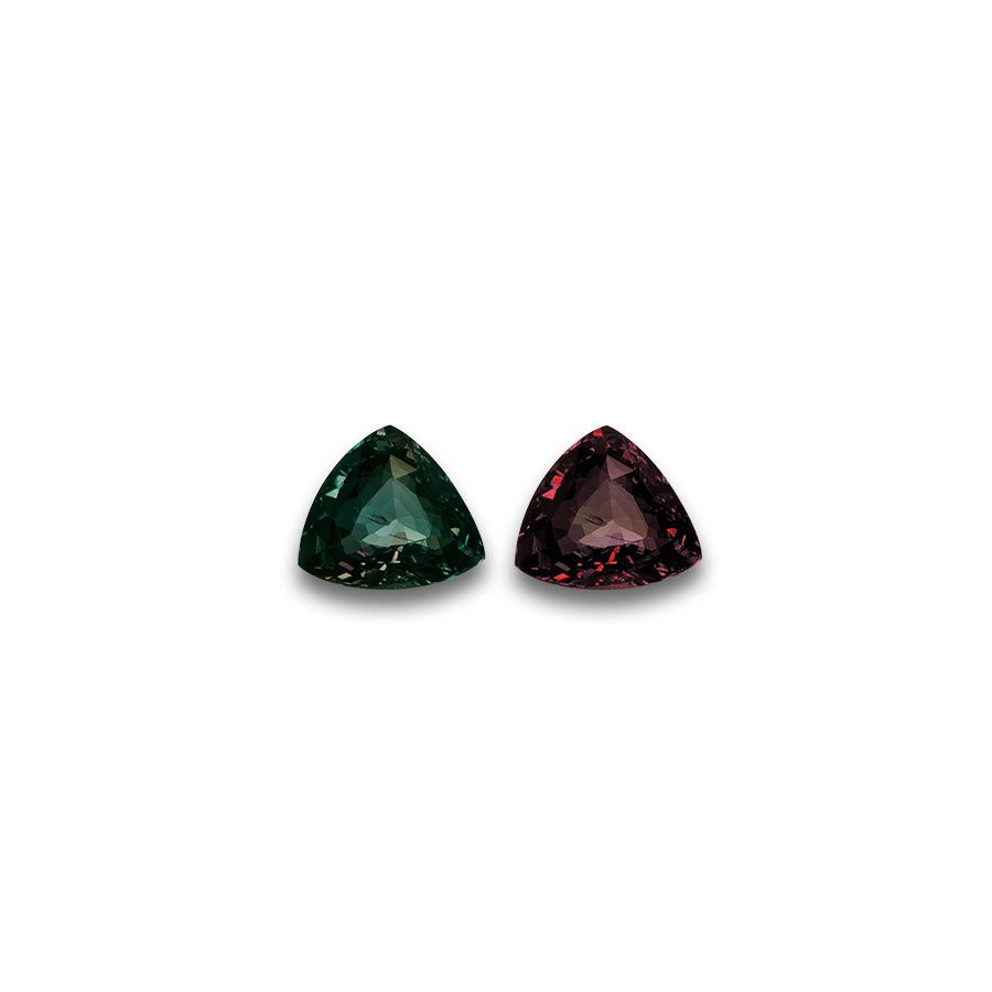 Natural Alexandrite with excellent color change trillion shape 2.97 carats with GIA Report / video