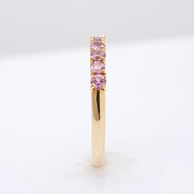 Natural Pink Sapphires 0.54 carats set in 18K Yellow Gold Ring 