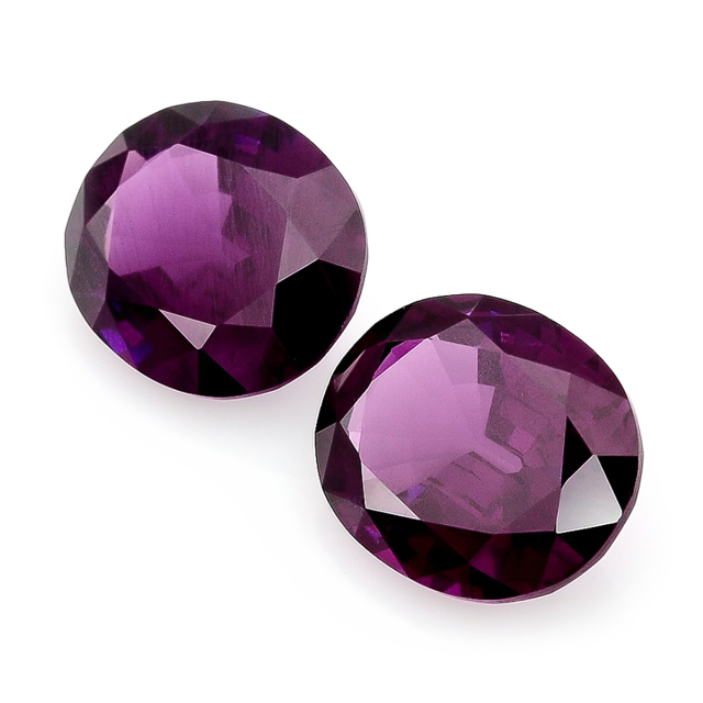 Natural Exceptional Quality Mozambique Purple Garnets Matching Pair 19.37 carats