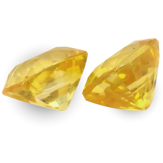 Natural Heated Yellow Sapphire Pair 2.60 carats