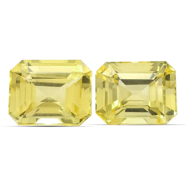 Natural Unheated Yellow Sapphire Matching Pair 3.13 carats 