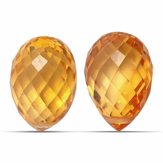 Natural  Heated  Orange Sapphire Pair 3.93 carats 