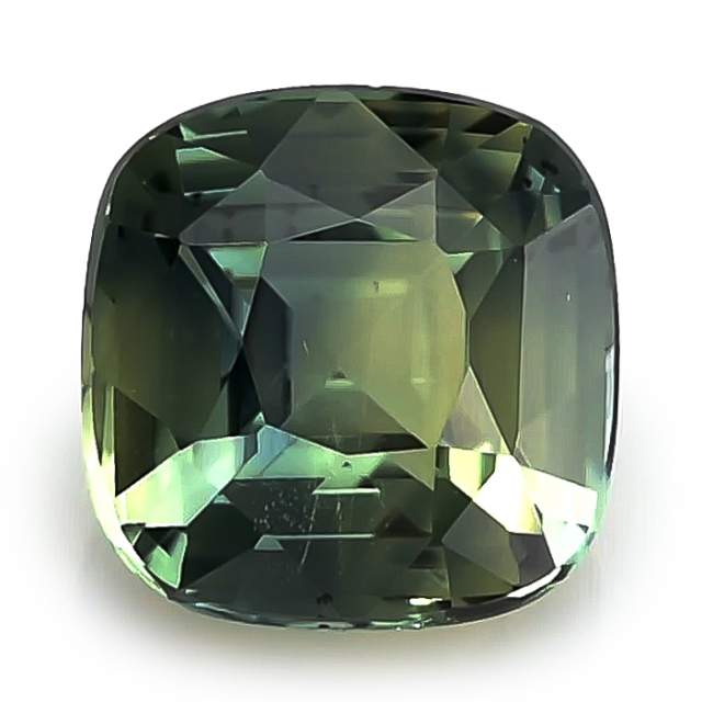 Natural Unheated Teal Blue-Green Sapphire cushion shape 2.53 carats with GIA Report