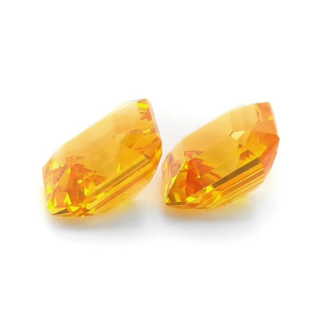 Natural Yellow-Orange Sapphire Matching Pair 3.55 carats with GIA Report
