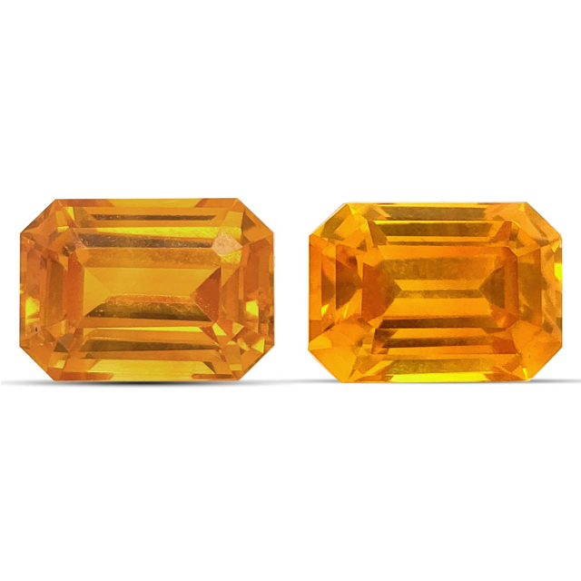Natural Heated Orange Sapphire Matching Pair 4.04 carats