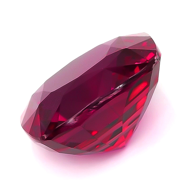 Natural Heated Ruby Purplish Red color Cushion shape 5.56 carats with GIA Report