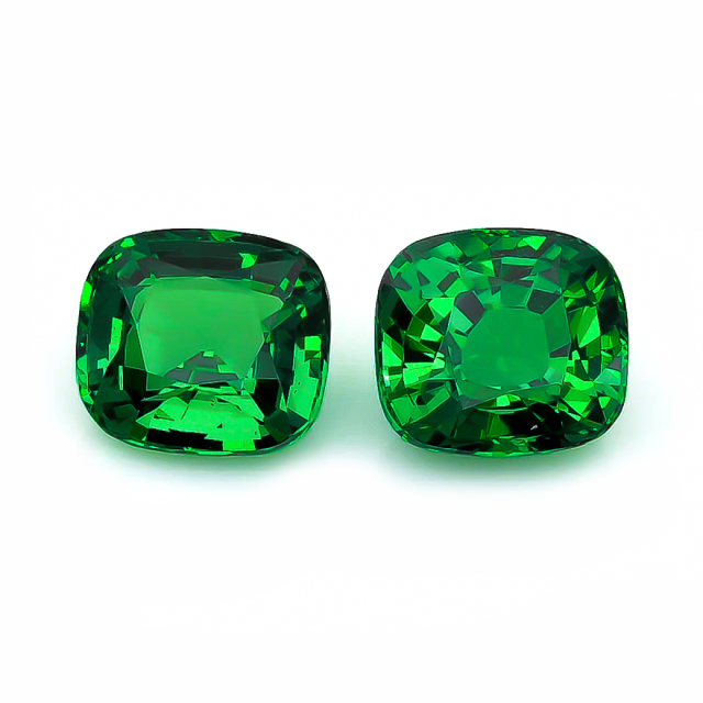 Natural Fine Gem Tsavorite Matching Pair 6.71 carats with GIA Report