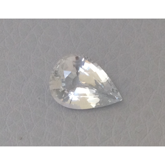 Natural Heated White Sapphire coloress  pear shape 1.70 carats