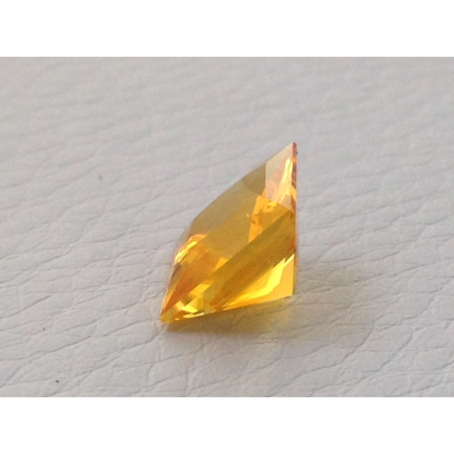 Natural Heated Yellow Sapphire yellow color princess cut shape 3.76 carats with GIA Report / video