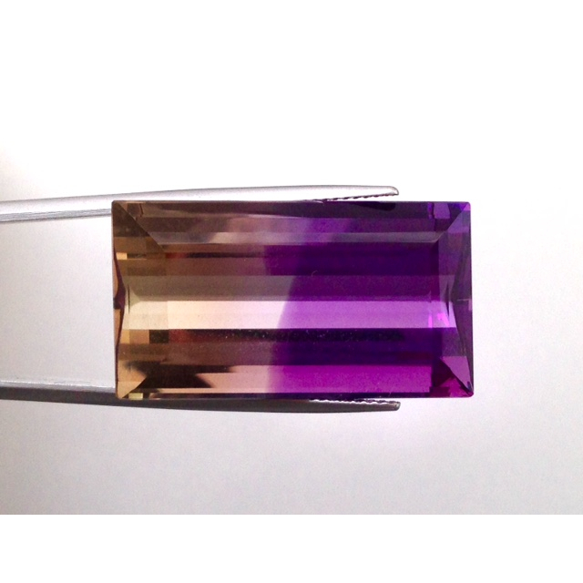 Natural Ametrine yellow-purple color rectangular shape 38.89 carats