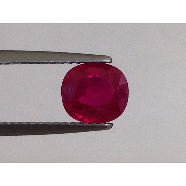 Natural Heated Burma Ruby red color cushion shape  2.01 carats with GIA Report / video