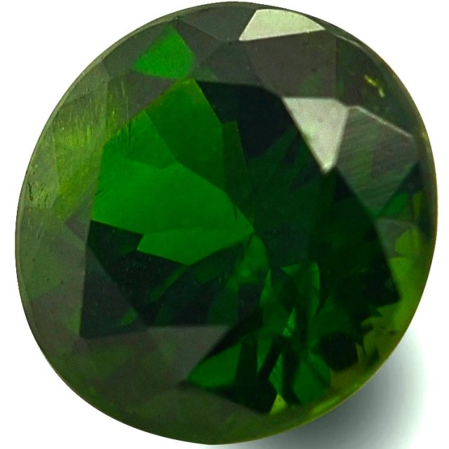 Natural Russian Demantoid Garnet with 'horse tail' inclusions 0.76 carats / GIA Report