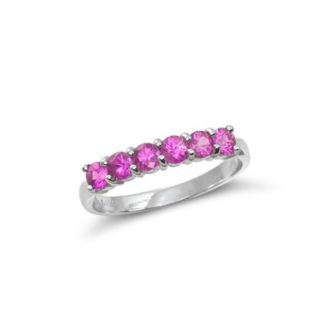 Natural Pink Sapphires 0.96 carats set in 14K White Gold Ring - sold                