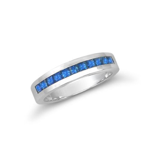 Natural Blue Sapphires 0.51 carats set in 18K White Gold Ring - sold