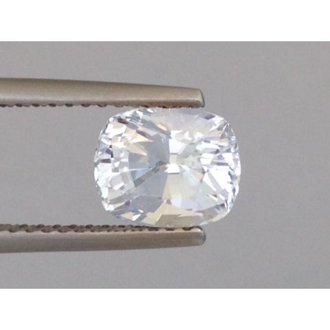 Natural Unheated White Sapphire coloress  cushion shape 2.16 carats with GIA Report