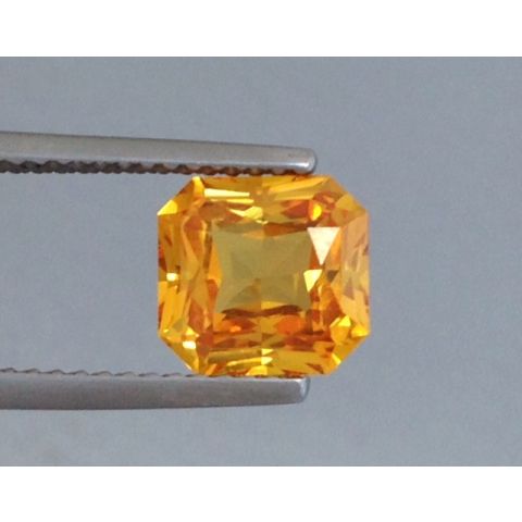 Natural Heated Yellow Sapphire orange-yellow color octagonal shape 2.23 carats with GIA Report
