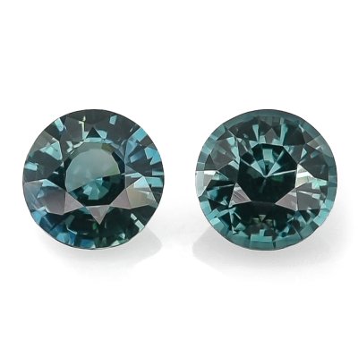 Natural Green Blue Sapphire Pair 1.88 carats
