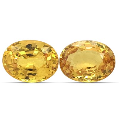 Natural Unheated Yellow Sapphire matching pair 3.30 carats 