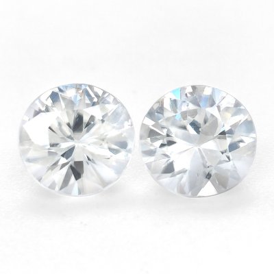 Natural White Zircon Matching Pair 3.43 carats