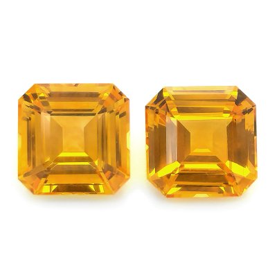 Natural Heated Yellow-Orange Sapphire Matching Pair 3.55 carats with GIA Report