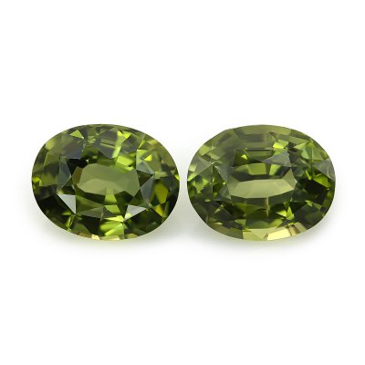 Natural Green Sapphire Matching Pair 3.96 carats 