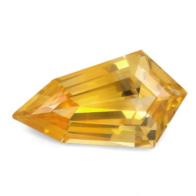 Natural Heated Kite shaped Yellow Sapphire 4.56 carats with GIA Report