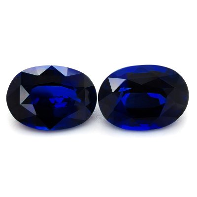 Natural Royal Blue Sapphire Matching Pair 8.62 carats with GIA Report