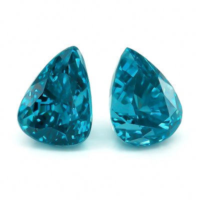 Natural Blue Zircon Matching Pair 9.96 carats